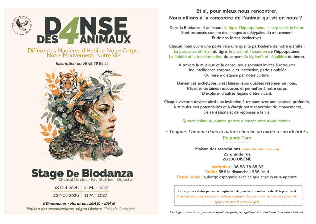 Stage Biodanza Chartres- Oisème