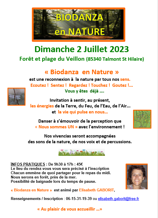 Biodanza en Nature 2 juillet 23